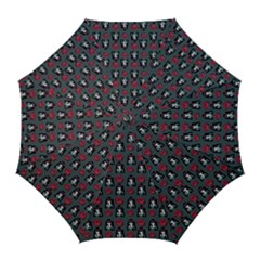 Girl Flower Pattern Grey Golf Umbrellas