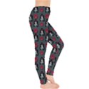 Girl Flower Pattern Grey Leggings  View4