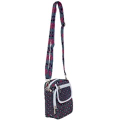 Girl Flower Pattern Grey Shoulder Strap Belt Bag by snowwhitegirl