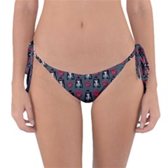 Girl Flower Pattern Grey Reversible Bikini Bottom