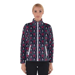 Girl Flower Pattern Grey Winter Jacket