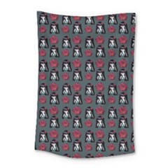 Girl Flower Pattern Grey Small Tapestry