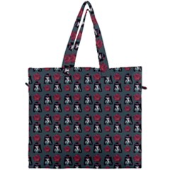 Girl Flower Pattern Grey Canvas Travel Bag