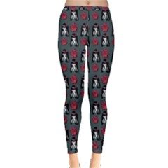 Girl Flower Pattern Grey Inside Out Leggings