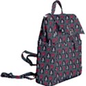 Girl Flower Pattern Grey Buckle Everyday Backpack View2