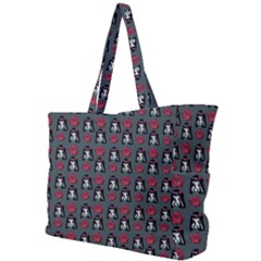 Girl Flower Pattern Grey Simple Shoulder Bag