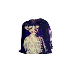 Retro Girl Drawstring Pouch (small) by snowwhitegirl