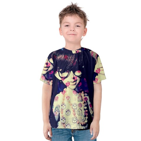 Retro Girl Kids  Cotton Tee by snowwhitegirl