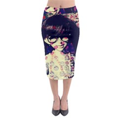 Retro Girl Midi Pencil Skirt by snowwhitegirl