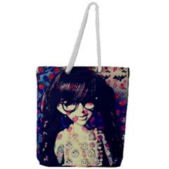 Retro Girl Full Print Rope Handle Tote (large) by snowwhitegirl