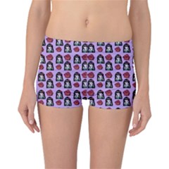 Girl Flower Pattern Lilac Boyleg Bikini Bottoms by snowwhitegirl