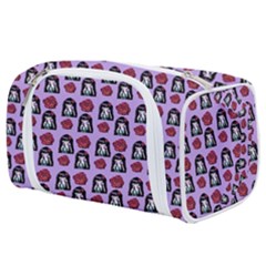 Girl Flower Pattern Lilac Toiletries Pouch by snowwhitegirl