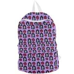 Girl Flower Pattern Lilac Foldable Lightweight Backpack by snowwhitegirl