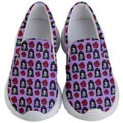 Girl Flower Pattern Lilac Kids  Lightweight Slip Ons by snowwhitegirl