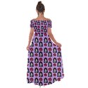 Girl Flower Pattern Lilac Off Shoulder Open Front Chiffon Dress View2