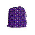 Girl Flower Pattern Royal Blue Drawstring Pouch (Large) View1