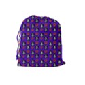 Girl Flower Pattern Royal Blue Drawstring Pouch (Large) View2