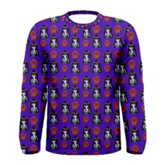 Girl Flower Pattern Royal Blue Men s Long Sleeve Tee by snowwhitegirl