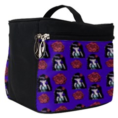 Girl Flower Pattern Royal Blue Make Up Travel Bag (small) by snowwhitegirl