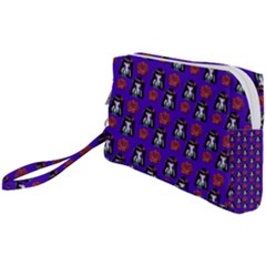 Girl Flower Pattern Royal Blue Wristlet Pouch Bag (small)