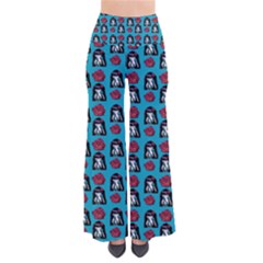 Girl Flower Pattern Blue So Vintage Palazzo Pants by snowwhitegirl