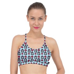 Girl Flower Pattern Light Blue Basic Training Sports Bra by snowwhitegirl