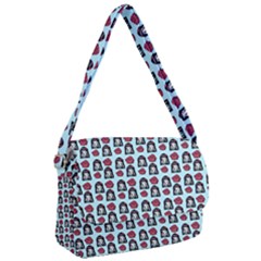 Girl Flower Pattern Light Blue Courier Bag by snowwhitegirl