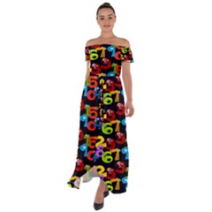 Mathematics Off Shoulder Open Front Chiffon Dress