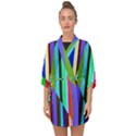 Stripes Interrupted Half Sleeve Chiffon Kimono View1