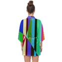 Stripes Interrupted Half Sleeve Chiffon Kimono View2