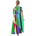 Stripes Interrupted Waist Tie Boho Maxi Dress View2