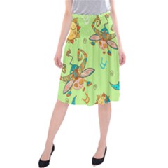 Bull Zodiac Sign Pattern Midi Beach Skirt