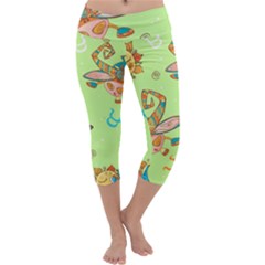 Bull Zodiac Sign Pattern Capri Yoga Leggings