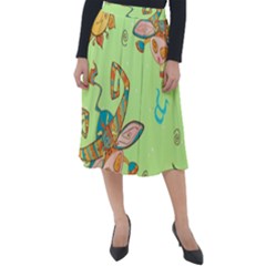 Bull Zodiac Sign Pattern Classic Velour Midi Skirt 