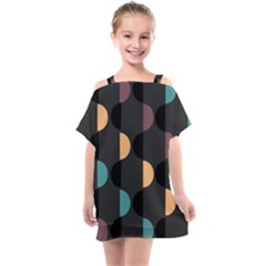 Abstract Background Modern Design Kids  One Piece Chiffon Dress