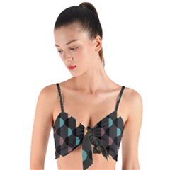 Abstract Background Modern Design Woven Tie Front Bralet