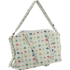 Clouds And Umbrellas Seasons Pattern Canvas Crossbody Bag