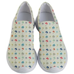 Clouds And Umbrellas Seasons Pattern Women s Lightweight Slip Ons by Wegoenart