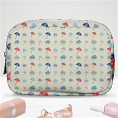 Clouds And Umbrellas Seasons Pattern Make Up Pouch (small) by Wegoenart