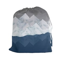 Snow Mountains Sea Sun Landscape Drawstring Pouch (xxl) by Wegoenart