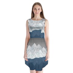 Snow Mountains Sea Sun Landscape Sleeveless Chiffon Dress   by Wegoenart