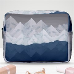 Snow Mountains Sea Sun Landscape Make Up Pouch (large) by Wegoenart