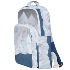 Snow Mountains Sea Sun Landscape Double Compartment Backpack by Wegoenart