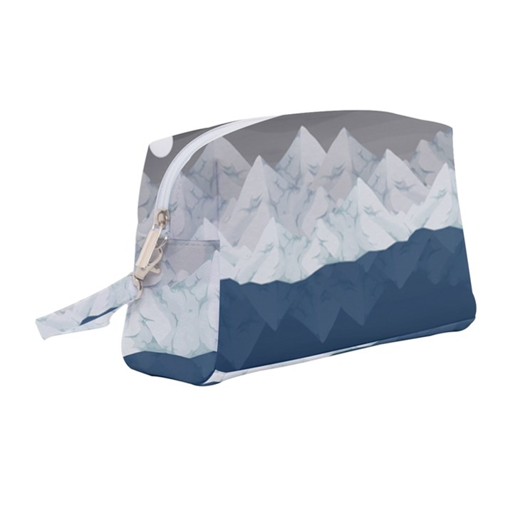 Snow Mountains Sea Sun Landscape Wristlet Pouch Bag (Medium)