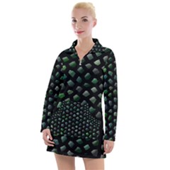 Abstract Green Design Scales Women s Long Sleeve Casual Dress by Wegoenart