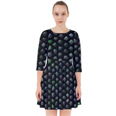 Abstract Green Design Scales Smock Dress