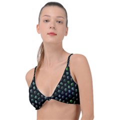 Abstract Green Design Scales Knot Up Bikini Top