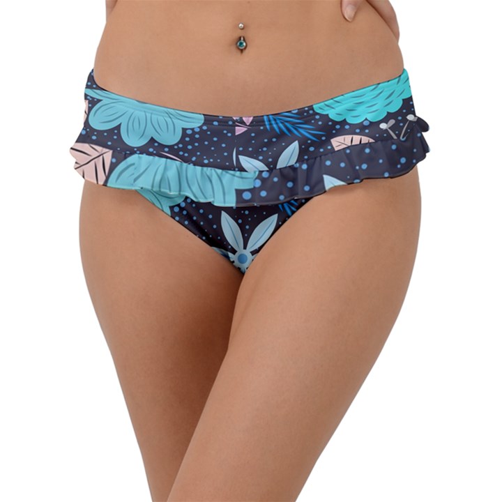 Pattern Nature Color Banner Modern Frill Bikini Bottom