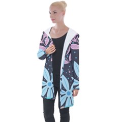 Pattern Nature Color Banner Modern Longline Hooded Cardigan by Wegoenart