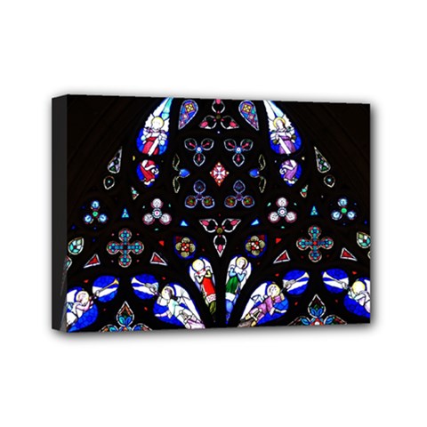 Barcelona Cathedral Spain Stained Glass Mini Canvas 7  X 5  (stretched) by Wegoenart